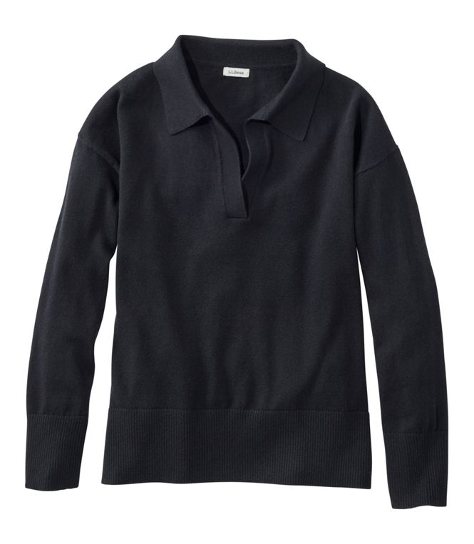 Women's Cotton/Cashmere Sweater, Polo, Regular - Quest Outdoors