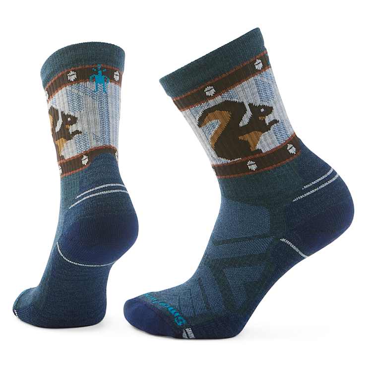 Women's Hike Light Cushion Squirrely Print Crew Socks - Quest Outdoors