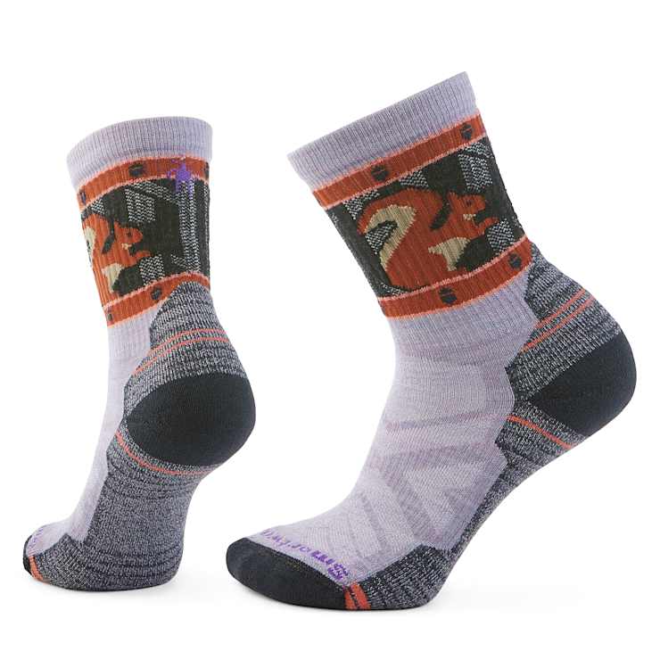 Women's Hike Light Cushion Squirrely Print Crew Socks - Quest Outdoors