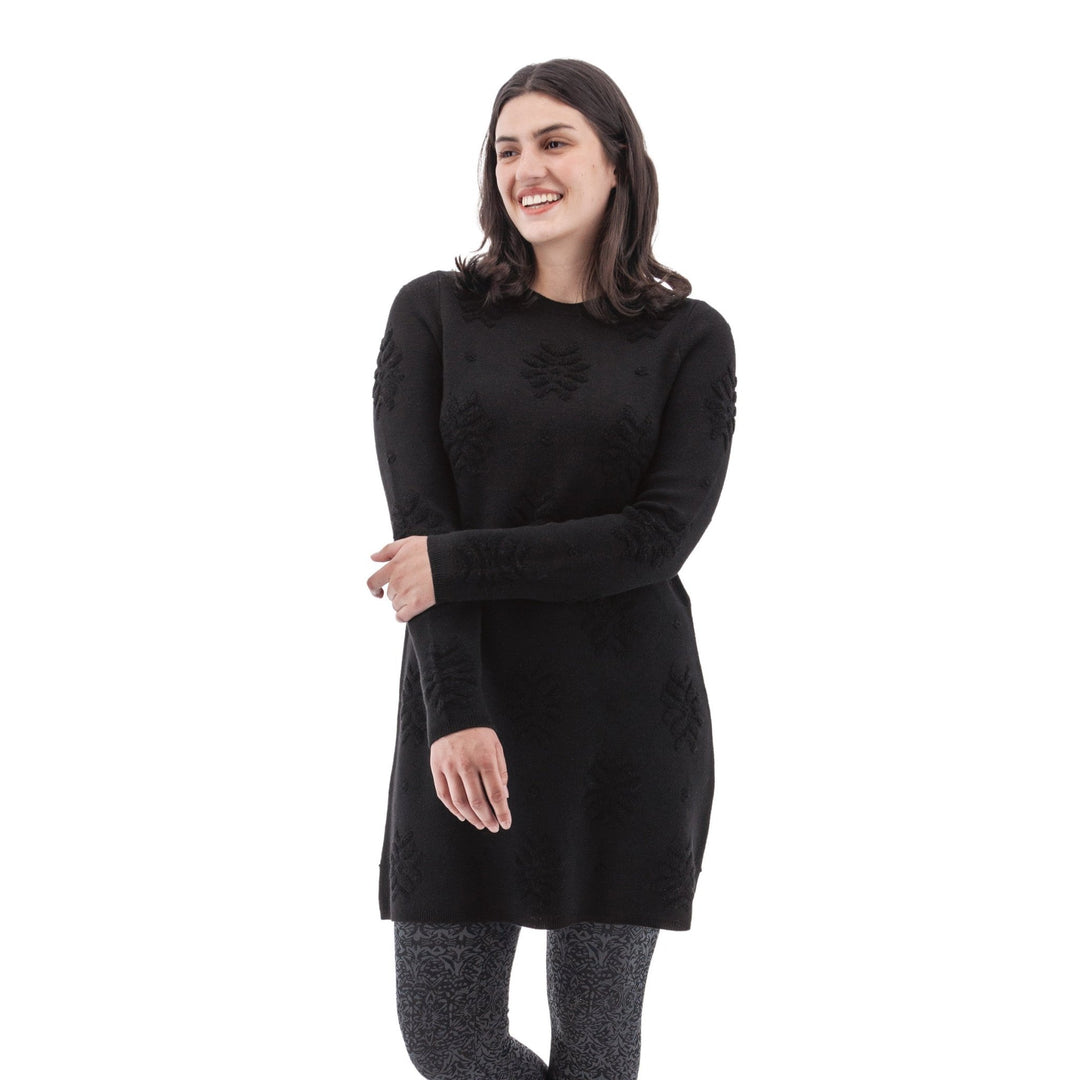 Aventura Clothing Women's Holly-days Jacquard Sweater Dress - Black Size Medium Aventura Clothing Women's Holly-days Jacquard Sweater Dress - Black Size Medium