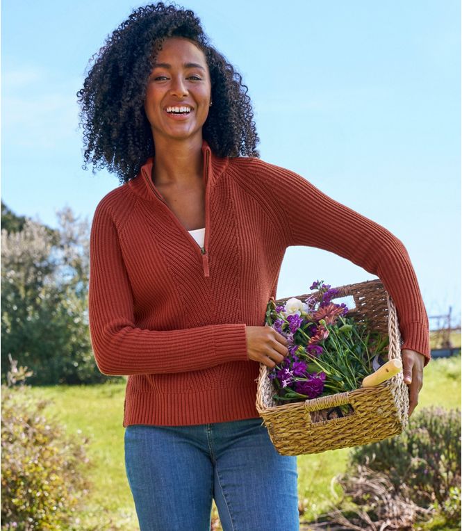 Women's Mariner Shaker Sweater, Quarter - Zip, Regular - Quest Outdoors