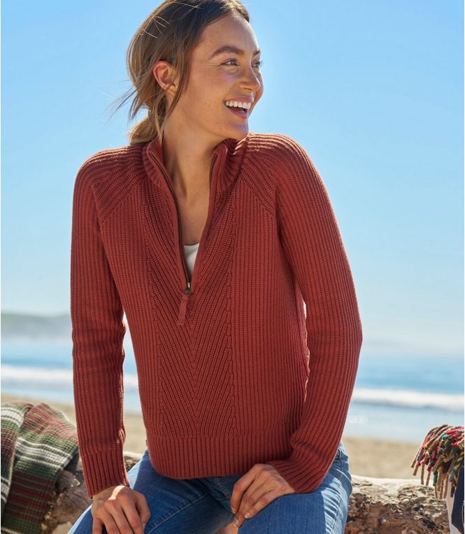 Women's Mariner Shaker Sweater, Quarter - Zip, Regular - Quest Outdoors
