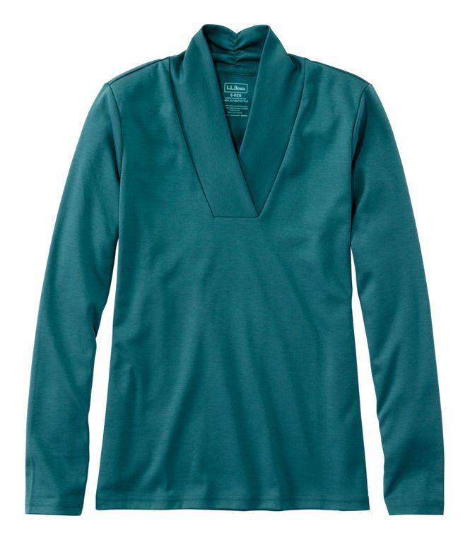 Women's Pima Cotton Tee, Shawl Long - Sleeve - Quest Outdoors