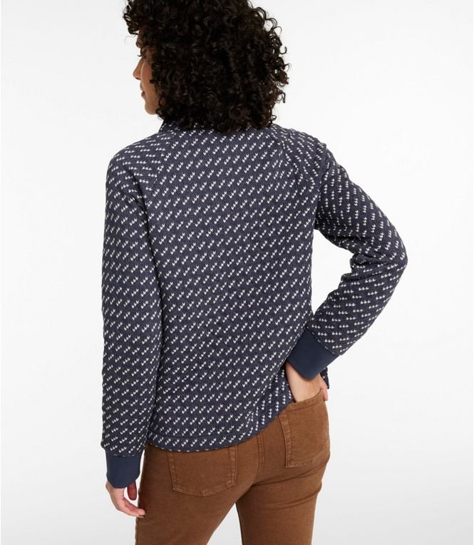 Women's Quilted Sweatshirt, Snapneck Pullover Print, Regular - Quest Outdoors