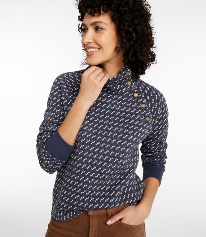 Women's Quilted Sweatshirt, Snapneck Pullover Print, Regular - Quest Outdoors