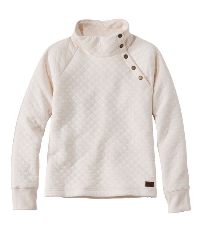 Women's Quilted Sweatshirt, Snapneck Pullover, Regular - Quest Outdoors