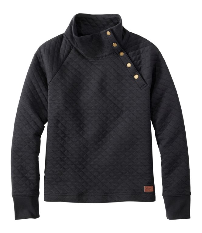 Women's Quilted Sweatshirt, Snapneck Pullover, Regular - Quest Outdoors