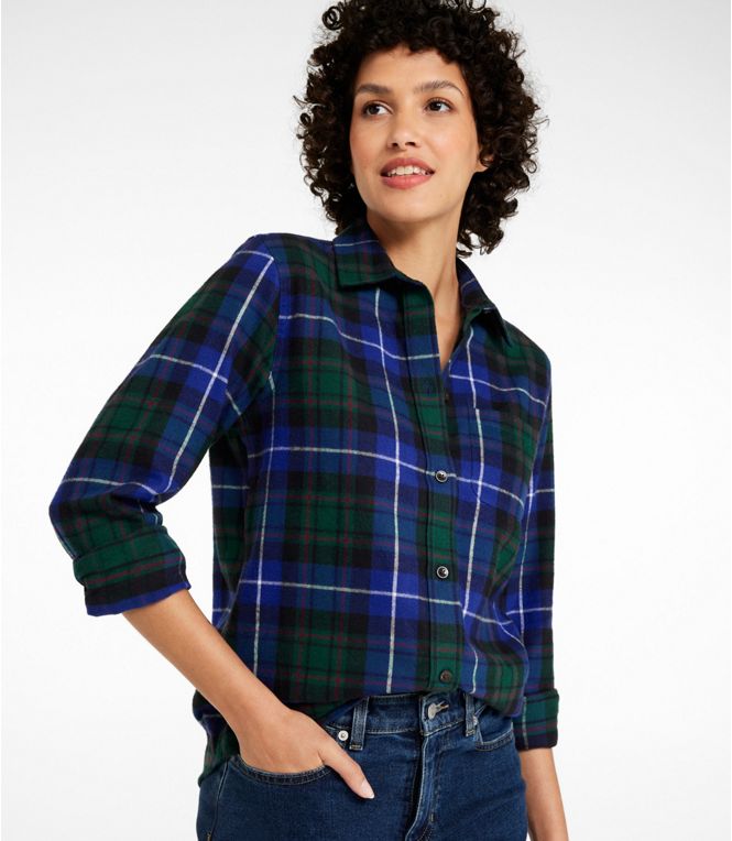 Women's Scotch Plaid Flannel Shirt, Relaxed, Regular - Quest Outdoors