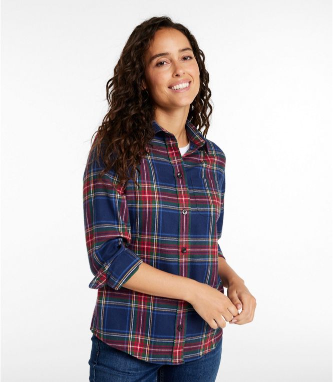 Women's Scotch Plaid Flannel Shirt, Relaxed, Regular - Quest Outdoors