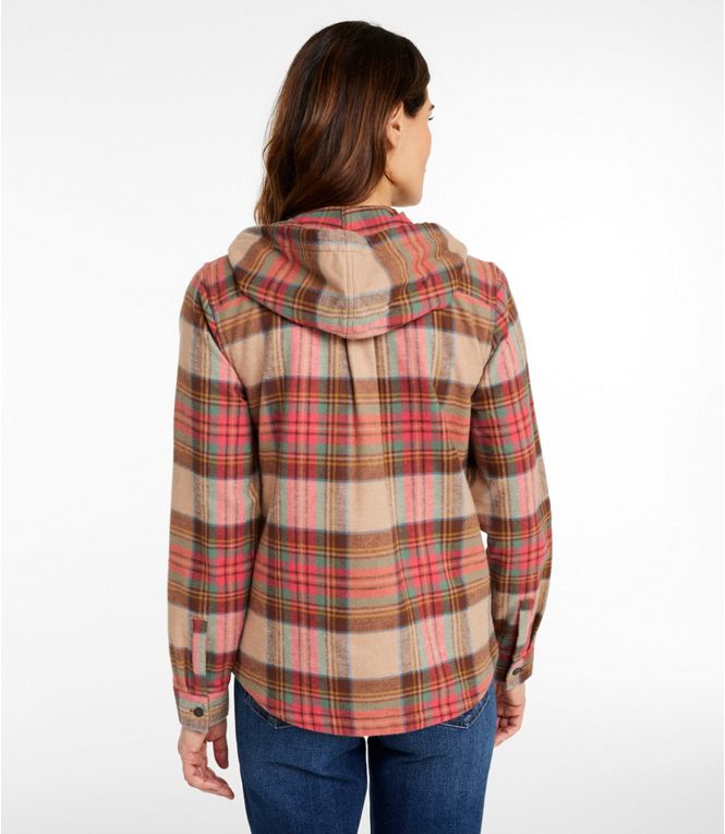 Women's Scotch Plaid Flannel Shirt, Relaxed Zip Hoodie, Regular - Quest Outdoors