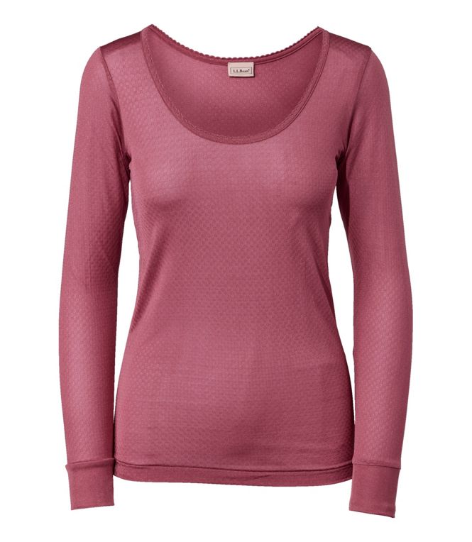 Women's Silk Pointelle, Long - Sleeve Scoopneck Regular - Quest Outdoors