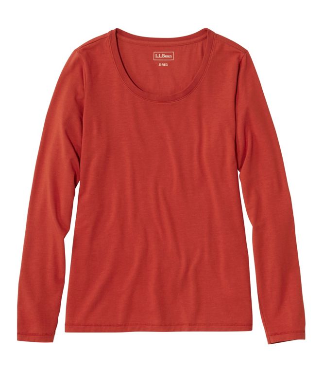 Women's Soft Stretch Supima - Blend Tee, Scoopneck Long - Sleeve - Quest Outdoors