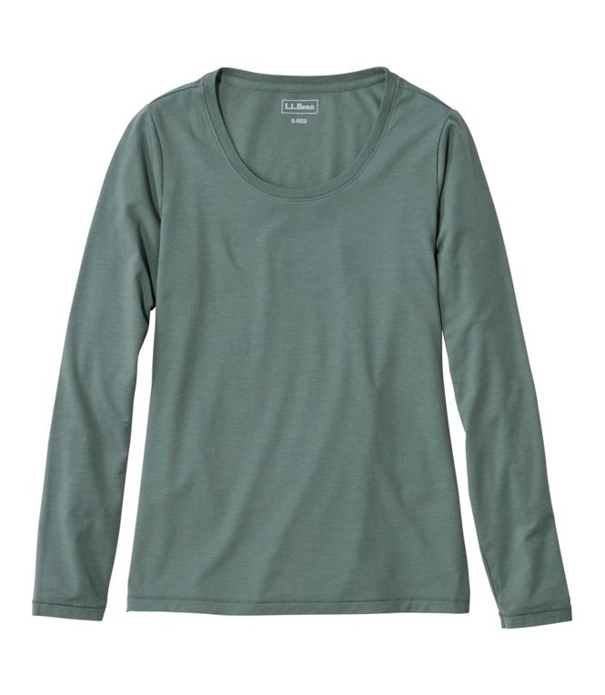 Women's Soft Stretch Supima - Blend Tee, Scoopneck Long - Sleeve - Quest Outdoors