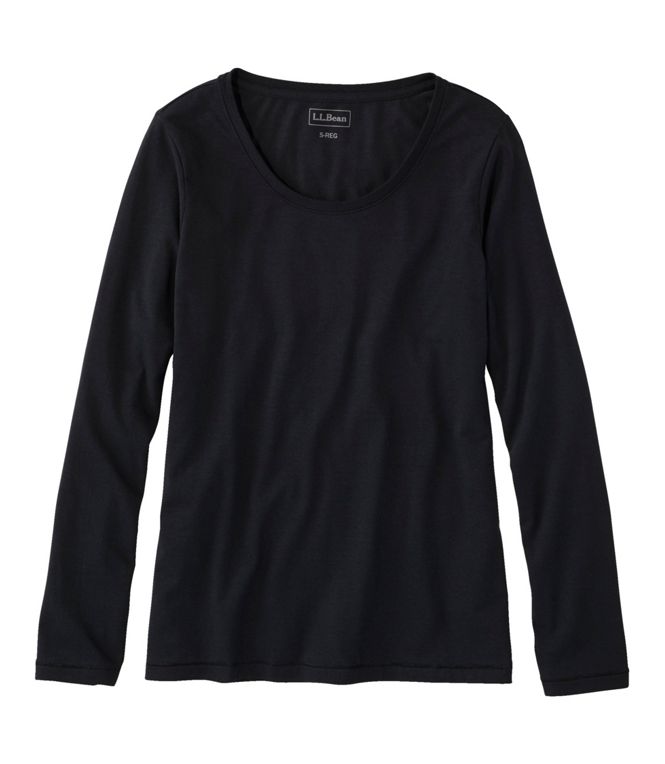 Women's Soft Stretch Supima - Blend Tee, Scoopneck Long - Sleeve - Quest Outdoors