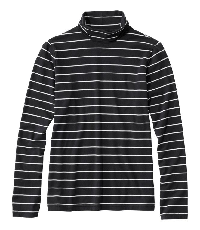 Women's Soft Stretch Supima - Blend Tee, Turtleneck Stripe, Regular - Quest Outdoors