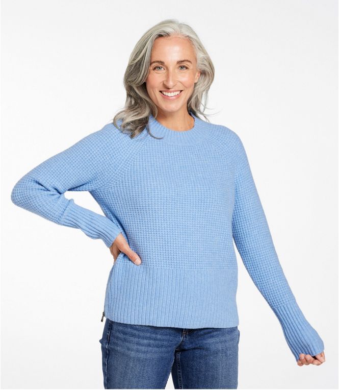 Women's SuperSoft Waffle Sweater, Crewneck, Regular - Quest Outdoors