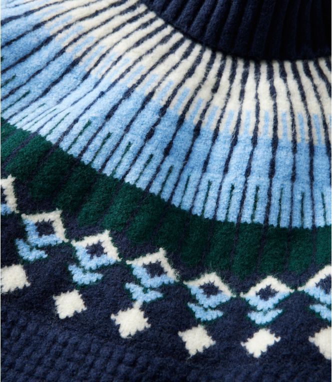 Women's SuperSoft Waffle Sweater, Turtleneck Fair Isle, Regular - Quest Outdoors